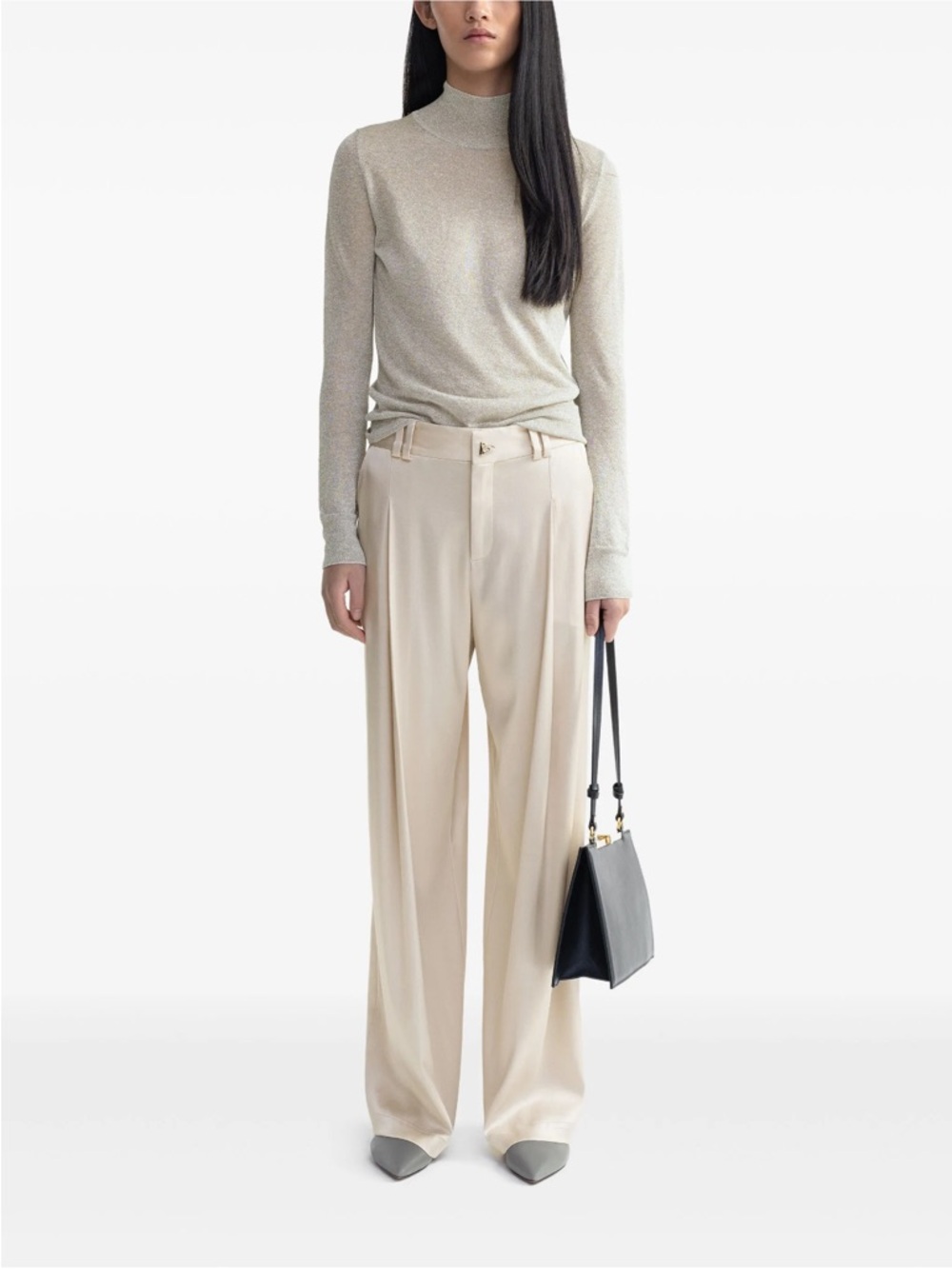 Aeron Wellen High-Waist Trousers in Silver